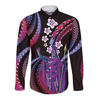 Hawaii King Kamehameha Long Sleeve Button Shirt Fantastic Plumeria Sweet Vibes