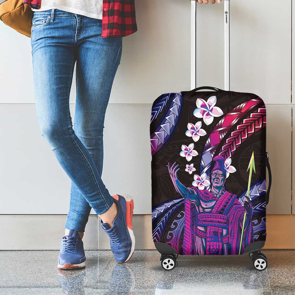 Hawaii King Kamehameha Luggage Cover Fantastic Plumeria Sweet Vibes