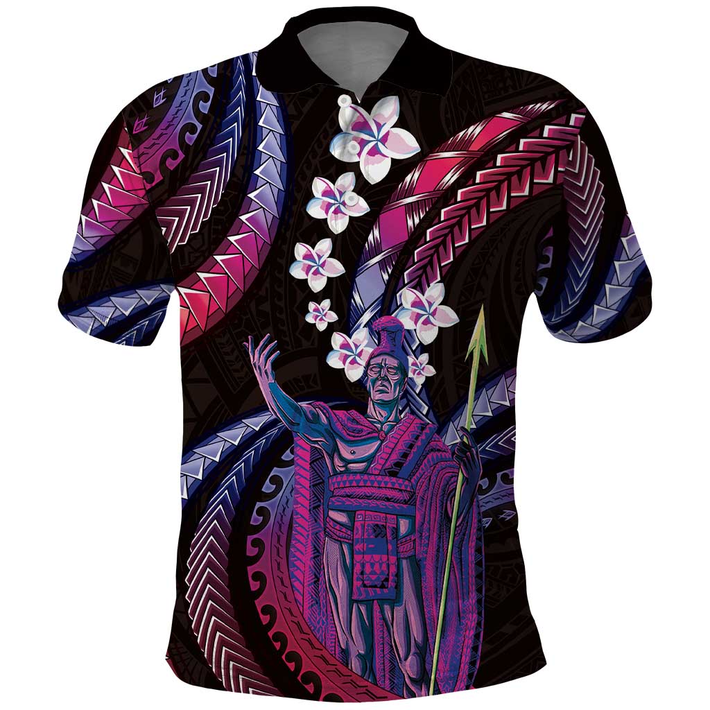 Hawaii King Kamehameha Polo Shirt Fantastic Plumeria Sweet Vibes