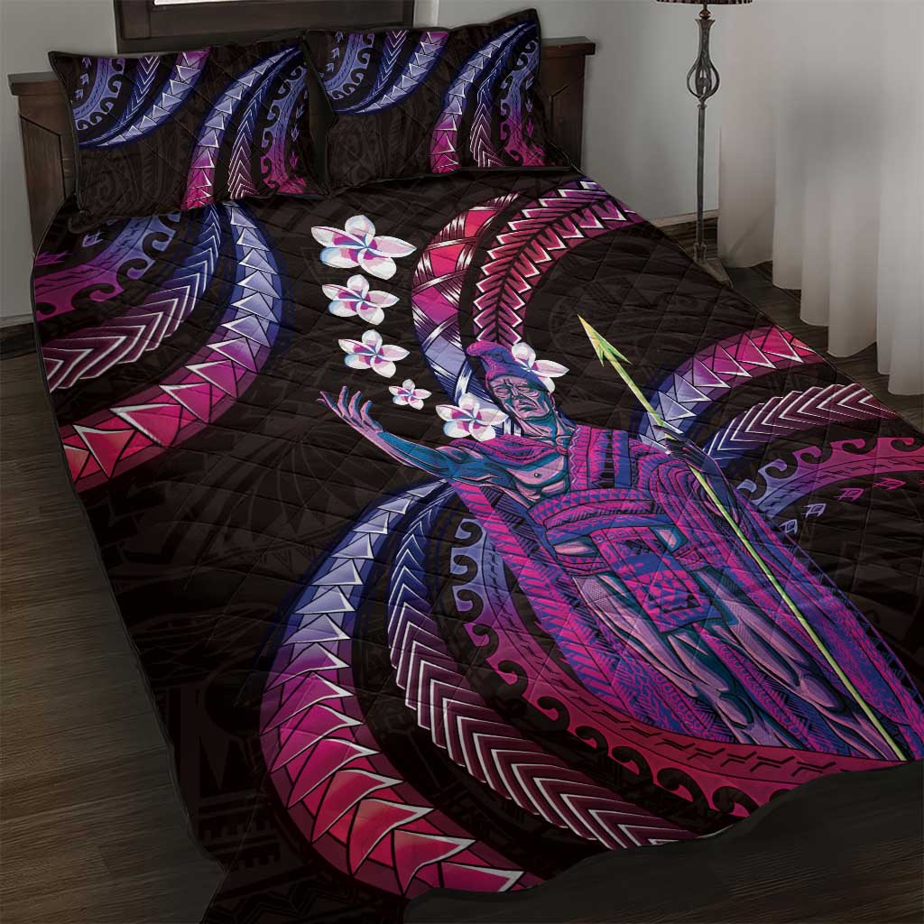 Hawaii King Kamehameha Quilt Bed Set Fantastic Plumeria Sweet Vibes