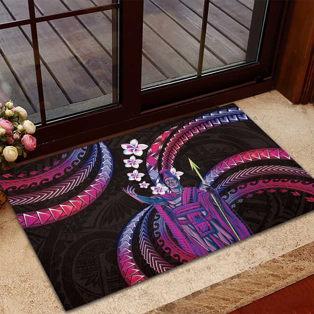 Hawaii King Kamehameha Rubber Doormat Fantastic Plumeria Sweet Vibes