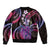 Hawaii King Kamehameha Sleeve Zip Bomber Jacket Fantastic Plumeria Sweet Vibes