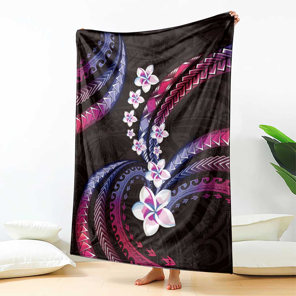 Hawaii Plumeria Blanket Sweet Gradient Polynesian Pattern