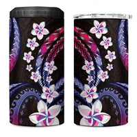 Hawaii Plumeria 4 in 1 Can Cooler Tumbler Sweet Gradient Polynesian Pattern