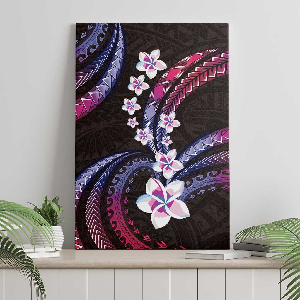 Hawaii Plumeria Canvas Wall Art Sweet Gradient Polynesian Pattern