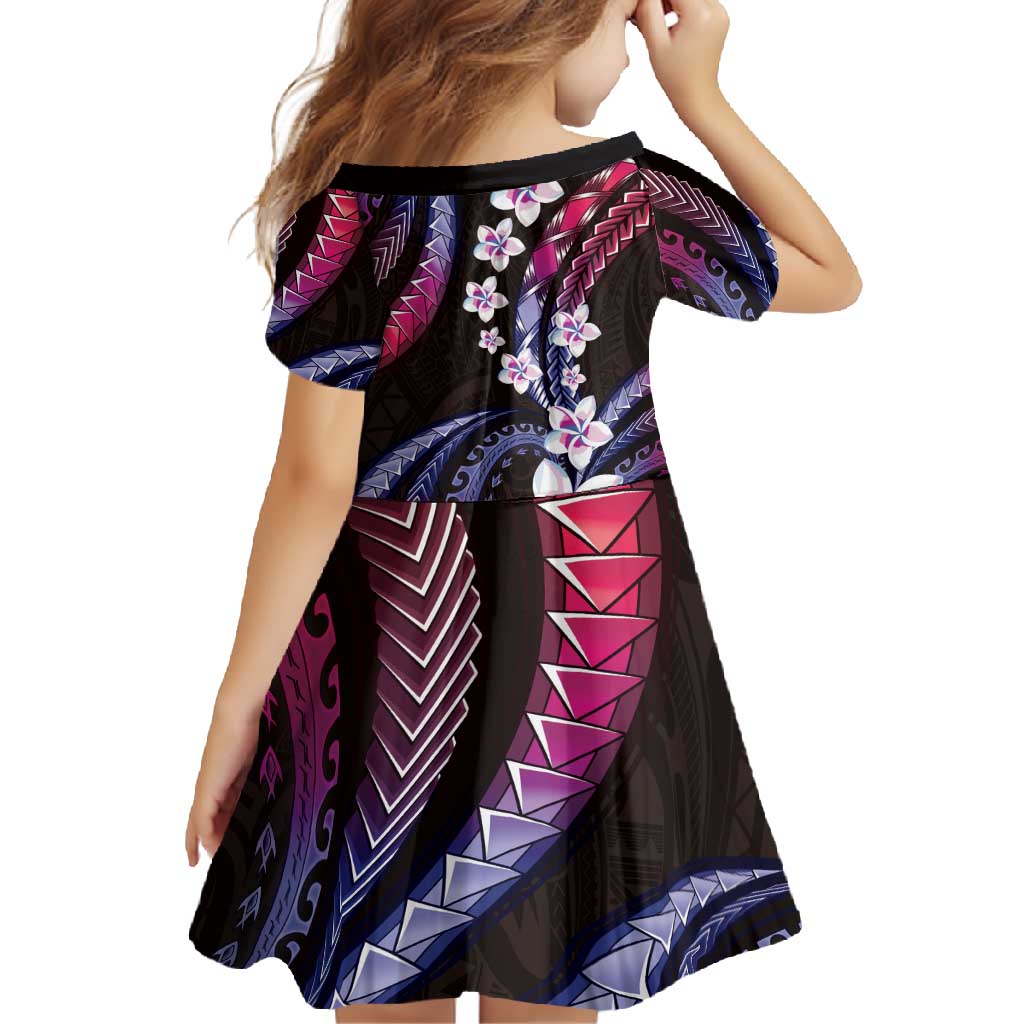 Hawaii Plumeria Family Matching Off Shoulder Maxi Dress and Hawaiian Shirt Sweet Gradient Polynesian Pattern