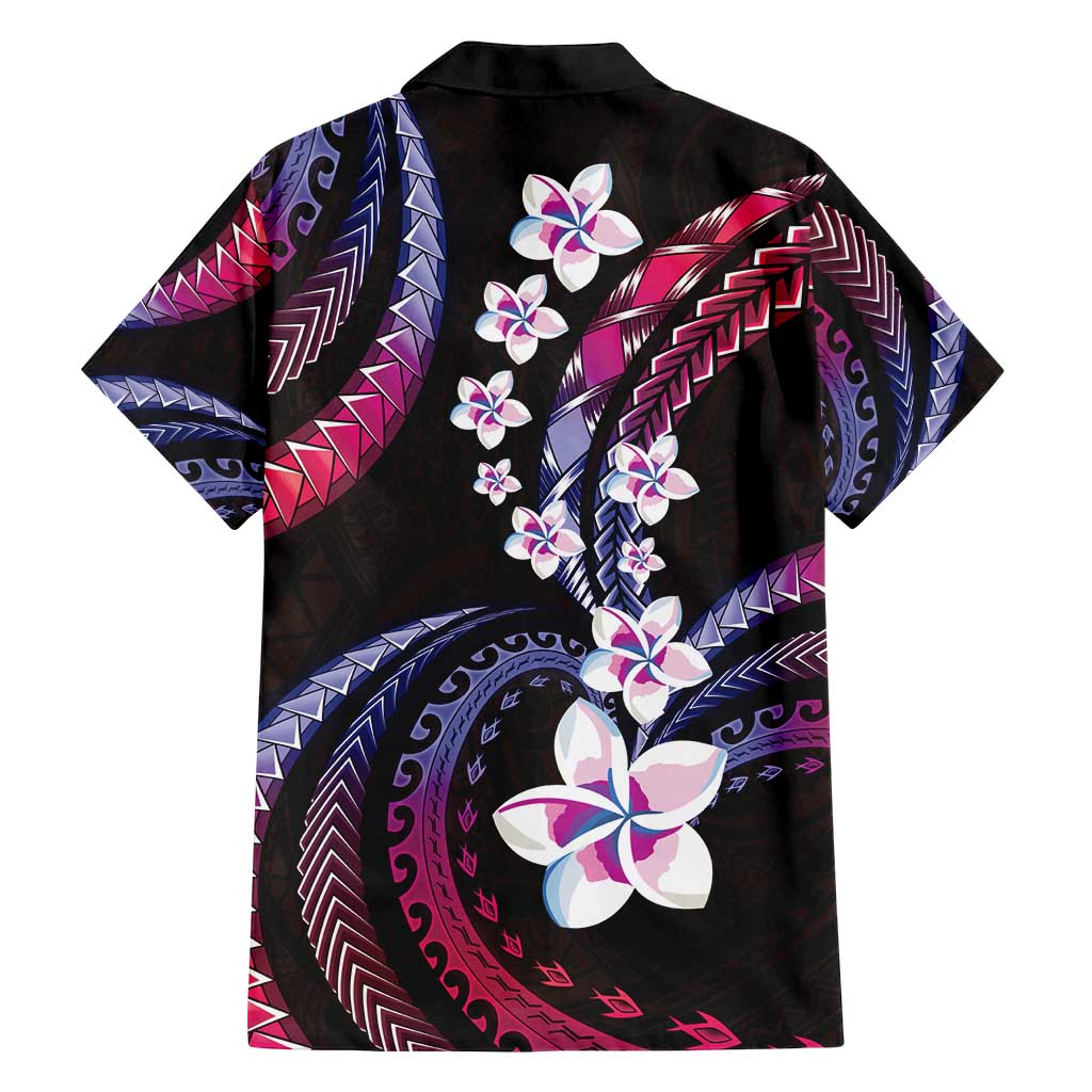 Hawaii Plumeria Family Matching Puletasi and Hawaiian Shirt Sweet Gradient Polynesian Pattern