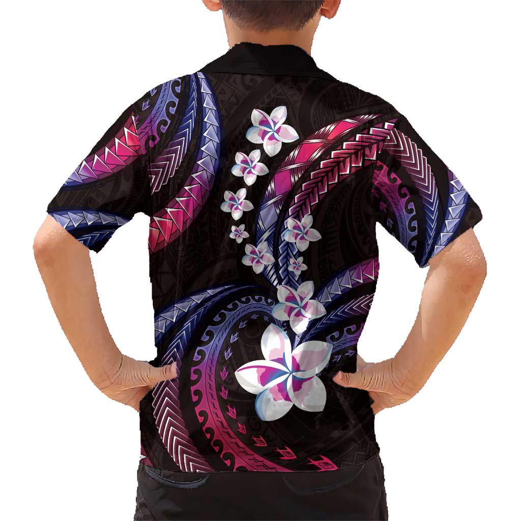 Hawaii Plumeria Kid Hawaiian Shirt Sweet Gradient Polynesian Pattern