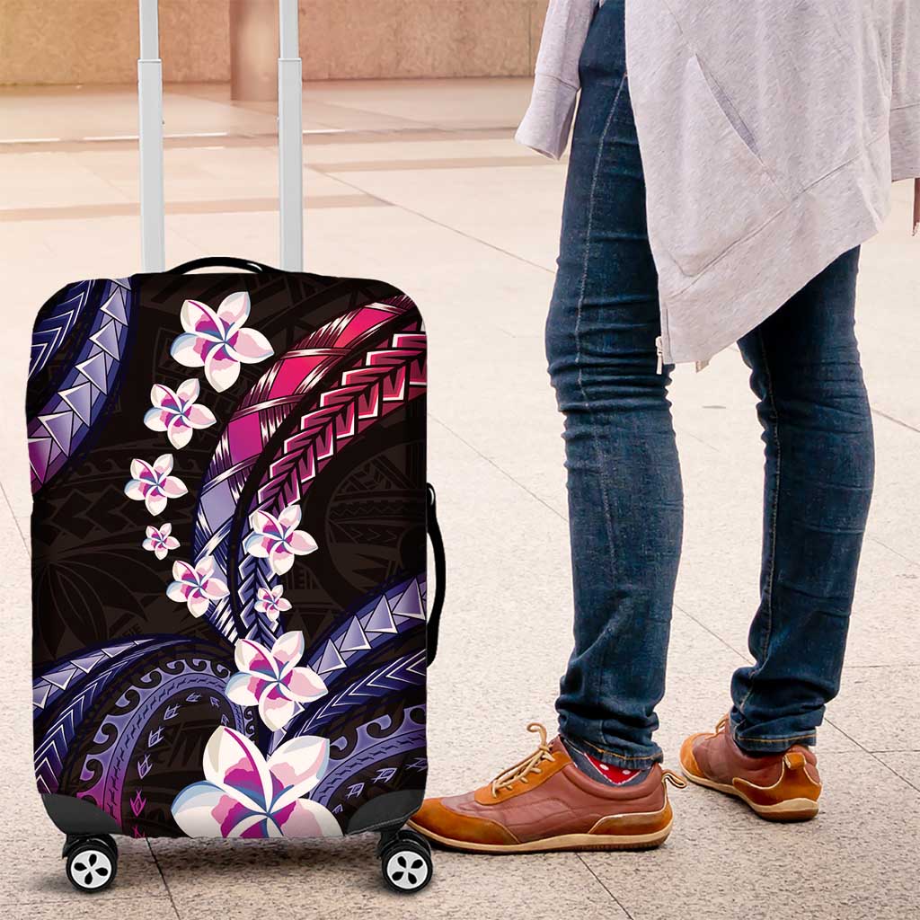 Hawaii Plumeria Luggage Cover Sweet Gradient Polynesian Pattern