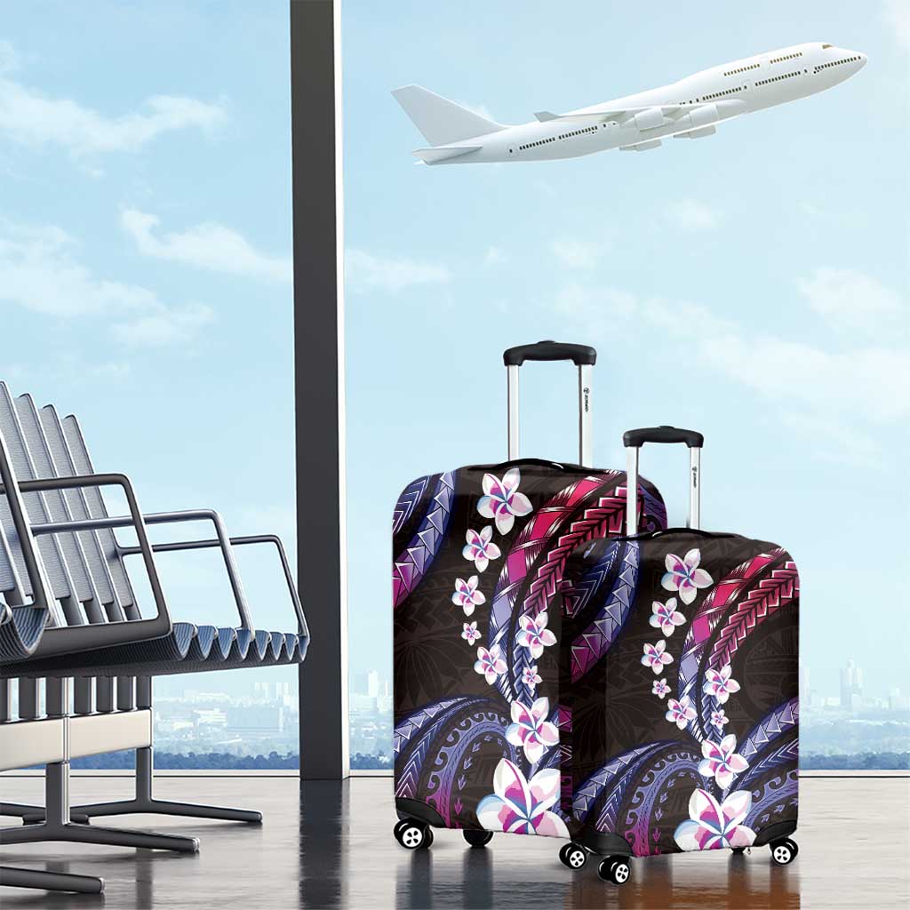Hawaii Plumeria Luggage Cover Sweet Gradient Polynesian Pattern