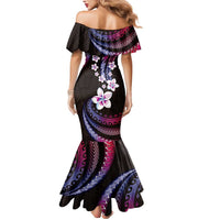 Hawaii Plumeria Mermaid Dress Sweet Gradient Polynesian Pattern