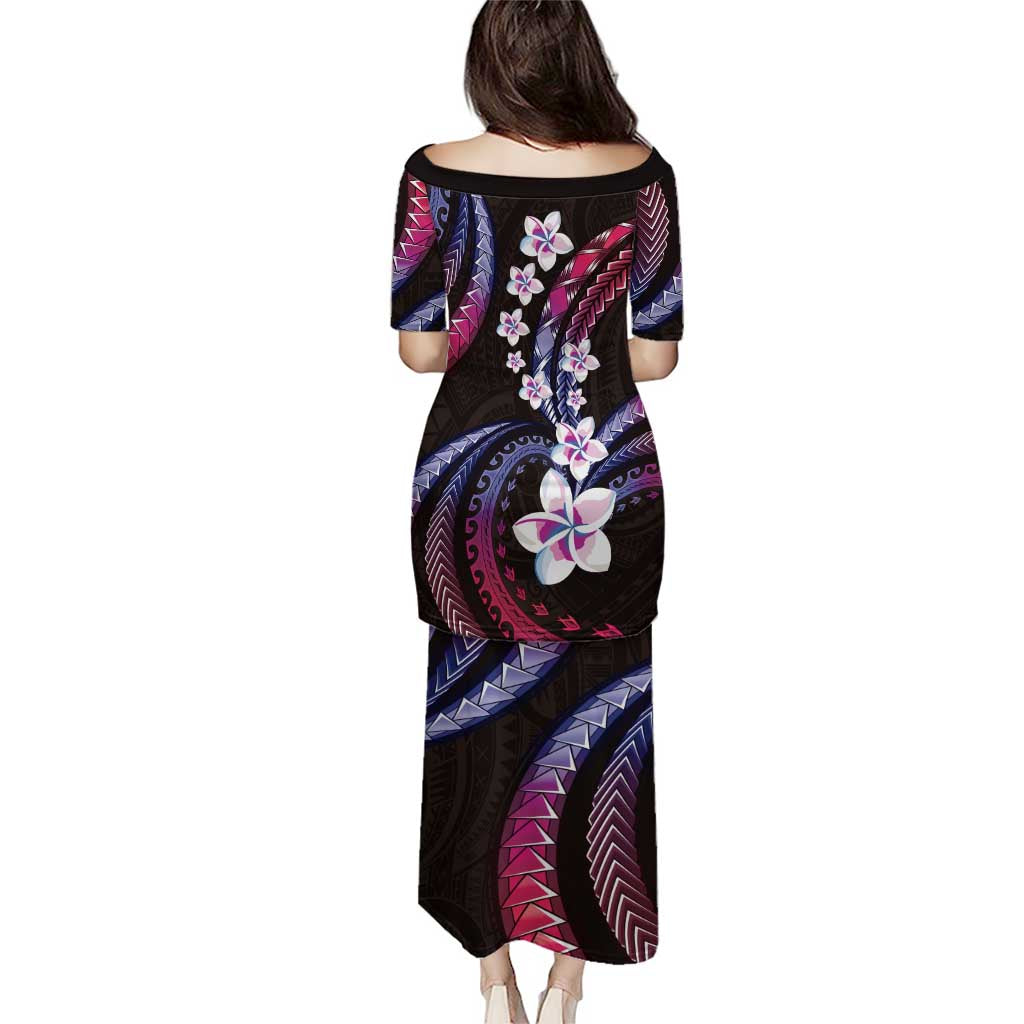 Hawaii Plumeria Puletasi Sweet Gradient Polynesian Pattern