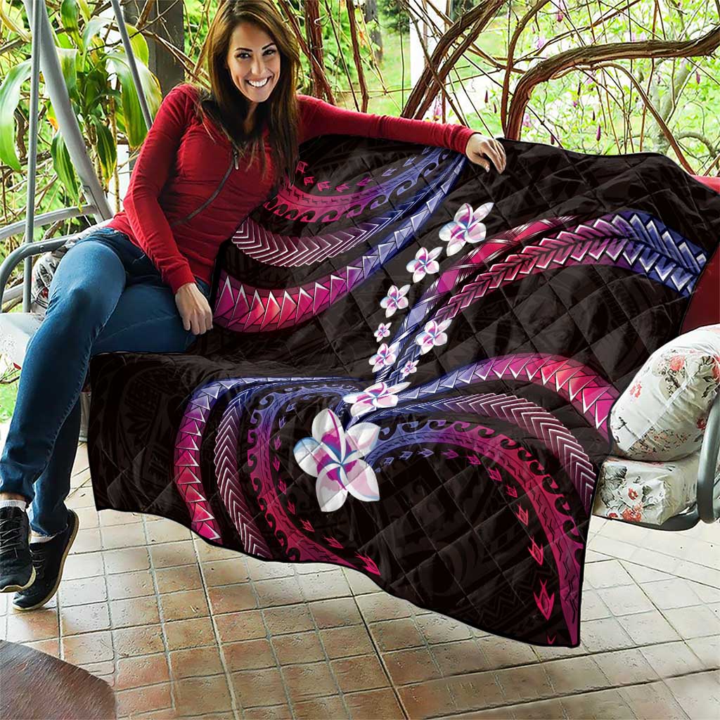 Hawaii Plumeria Quilt Sweet Gradient Polynesian Pattern