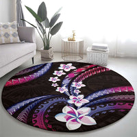 Hawaii Plumeria Round Carpet Sweet Gradient Polynesian Pattern