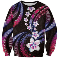 Hawaii Plumeria Sweatshirt Sweet Gradient Polynesian Pattern
