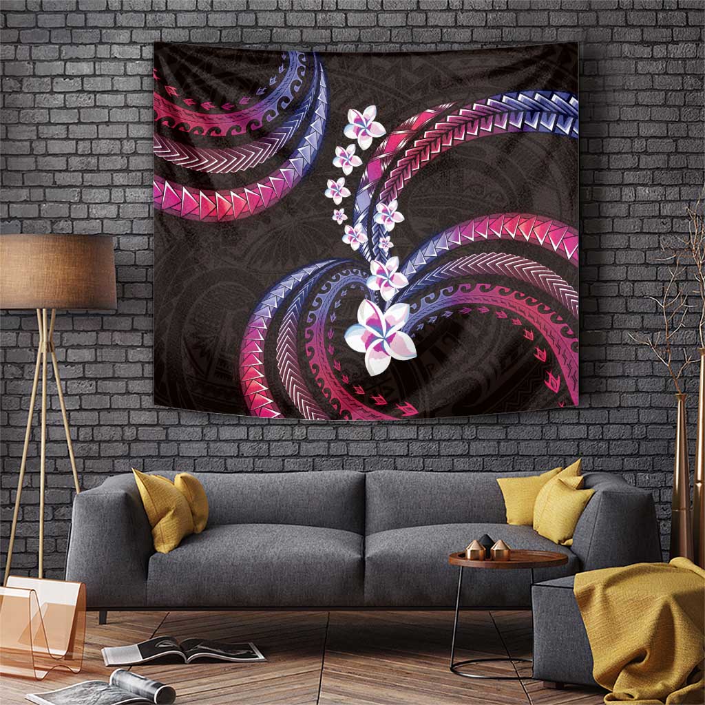 Hawaii Plumeria Tapestry Sweet Gradient Polynesian Pattern
