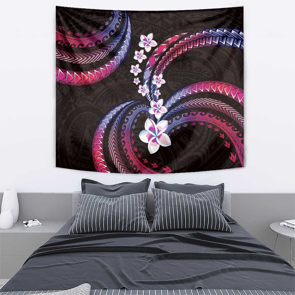 Hawaii Plumeria Tapestry Sweet Gradient Polynesian Pattern