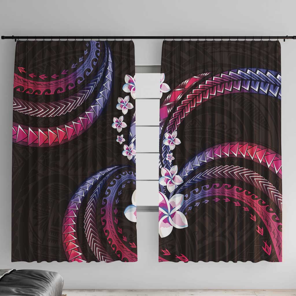 Hawaii Plumeria Window Curtain Sweet Gradient Polynesian Pattern