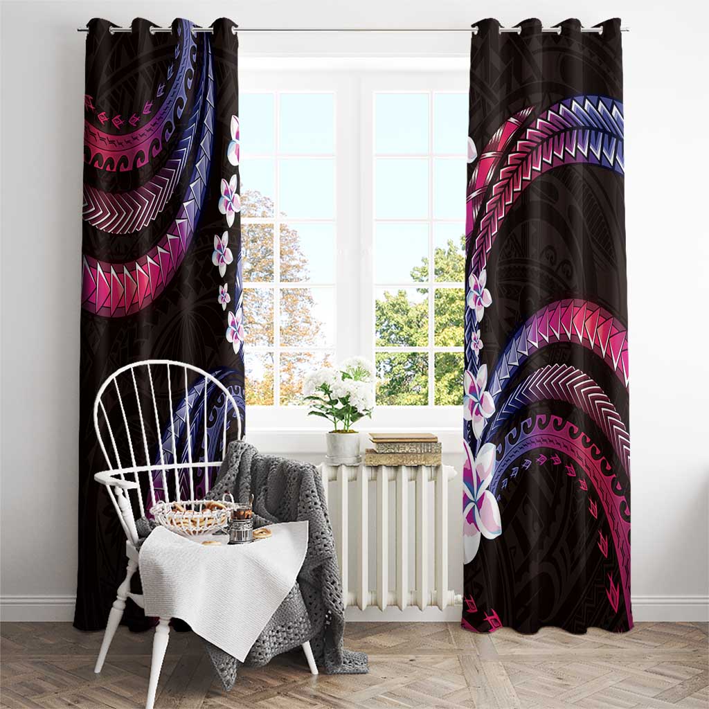 Hawaii Plumeria Window Curtain Sweet Gradient Polynesian Pattern