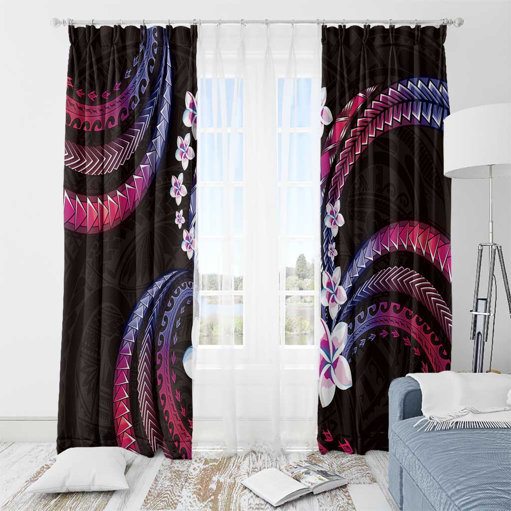 Hawaii Plumeria Window Curtain Sweet Gradient Polynesian Pattern