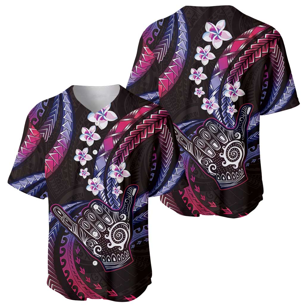 Hawaii Shaka Sign Baseball Jersey Fantastic Frangipani Sweet Vibes