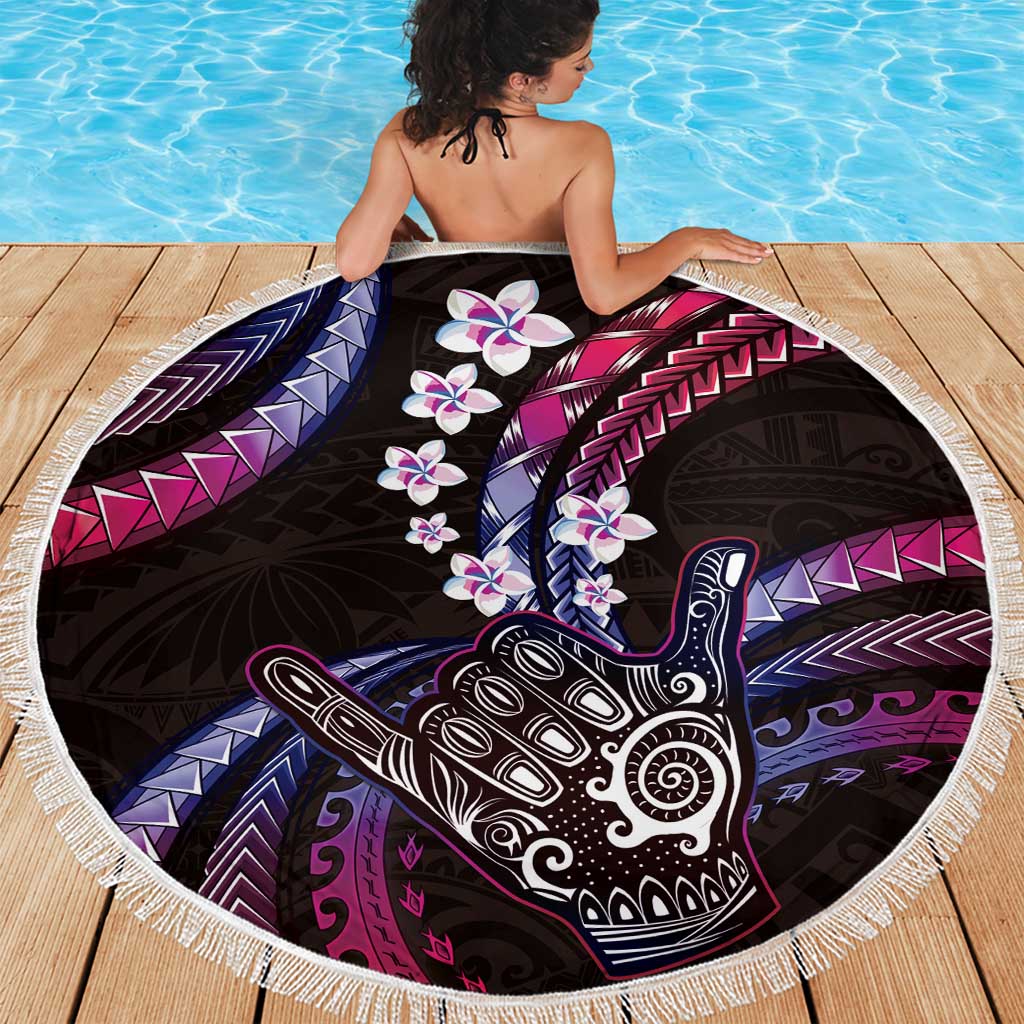 Hawaii Shaka Sign Beach Blanket Fantastic Frangipani Sweet Vibes