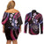 Hawaii Shaka Sign Couples Matching Off Shoulder Short Dress and Long Sleeve Button Shirt Fantastic Frangipani Sweet Vibes