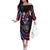 Hawaii Shaka Sign Family Matching Off The Shoulder Long Sleeve Dress and Hawaiian Shirt Fantastic Frangipani Sweet Vibes