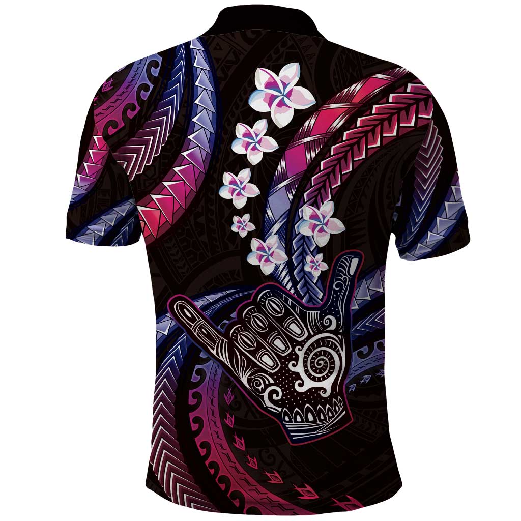 Hawaii Shaka Sign Polo Shirt Fantastic Frangipani Sweet Vibes