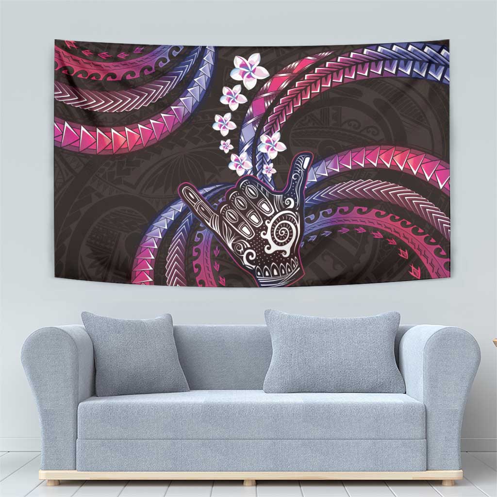 Hawaii Shaka Sign Tapestry Fantastic Frangipani Sweet Vibes