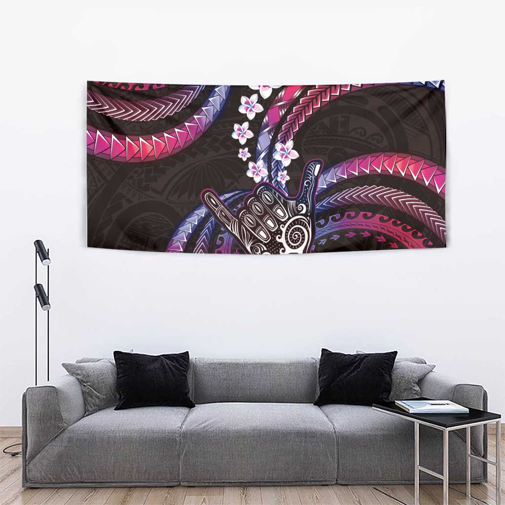 Hawaii Shaka Sign Tapestry Fantastic Frangipani Sweet Vibes
