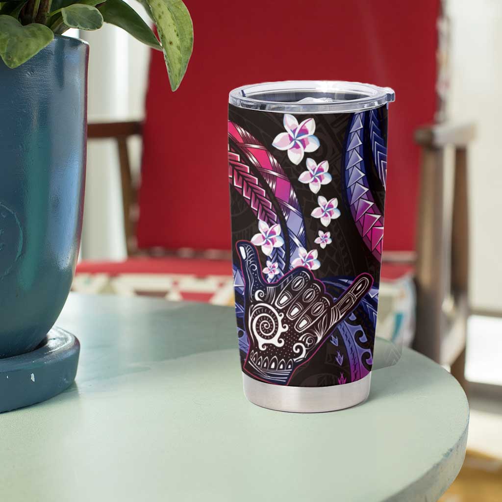 Hawaii Shaka Sign Tumbler Cup Fantastic Frangipani Sweet Vibes