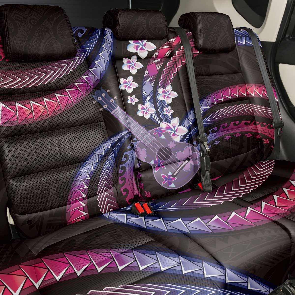 Hawaiian Ukulele Back Car Seat Cover Sweet Dream Fantastic Plumeria