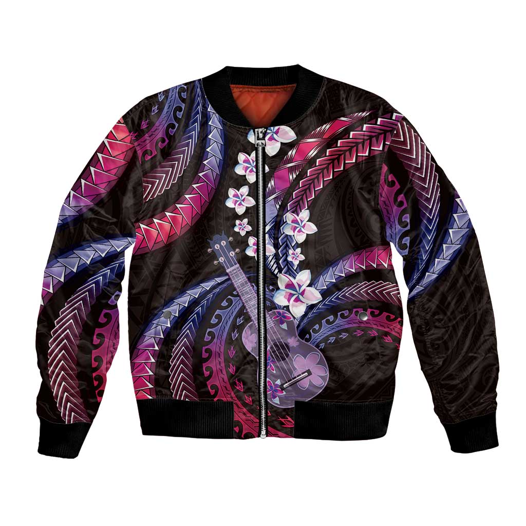 Hawaiian Ukulele Bomber Jacket Sweet Dream Fantastic Plumeria