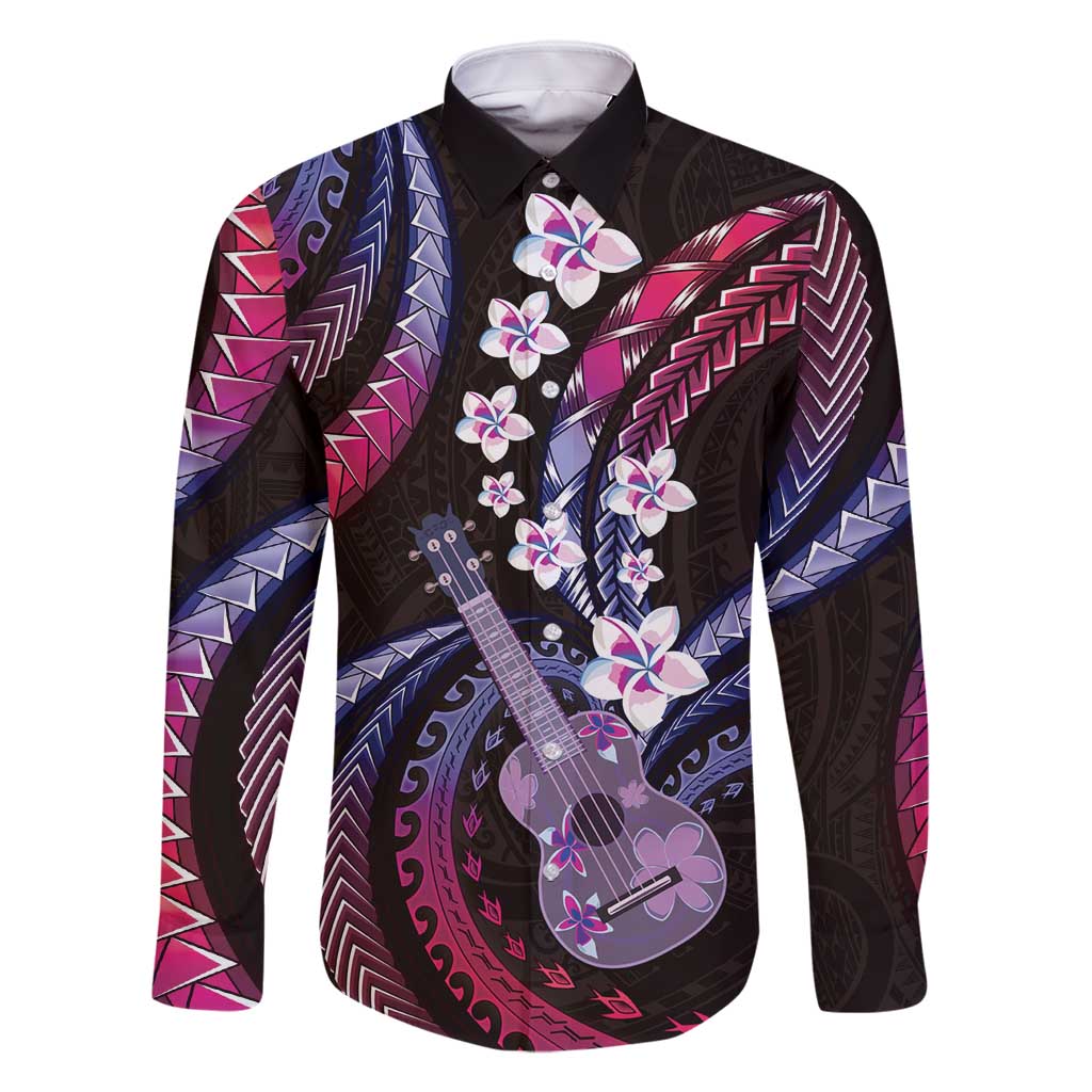 Hawaiian Ukulele Family Matching Off Shoulder Maxi Dress and Hawaiian Shirt Sweet Dream Fantastic Plumeria