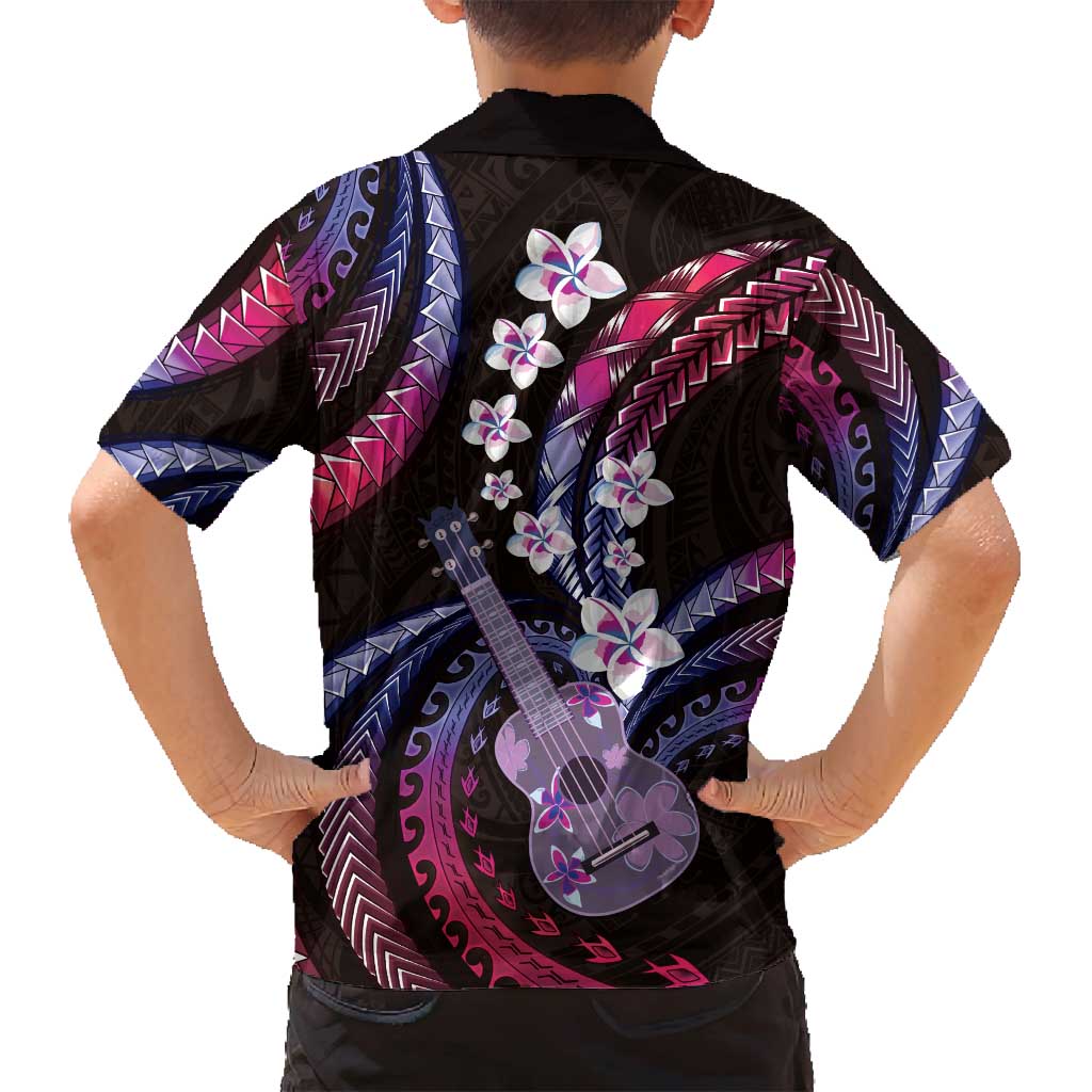 Hawaiian Ukulele Family Matching Puletasi and Hawaiian Shirt Sweet Dream Fantastic Plumeria