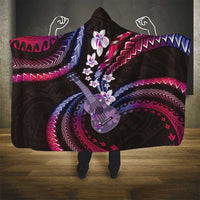 Hawaiian Ukulele Hooded Blanket Sweet Dream Fantastic Plumeria