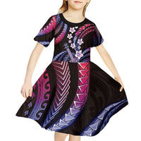 Hawaiian Ukulele Kid Short Sleeve Dress Sweet Dream Fantastic Plumeria LT01 - Polynesian Pride