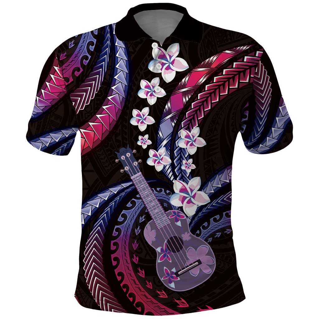 Hawaiian Ukulele Polo Shirt Sweet Dream Fantastic Plumeria