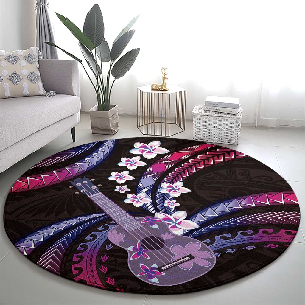Hawaiian Ukulele Round Carpet Sweet Dream Fantastic Plumeria