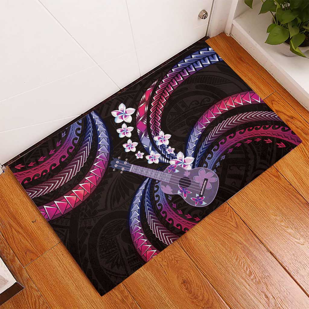 Hawaiian Ukulele Rubber Doormat Sweet Dream Fantastic Plumeria