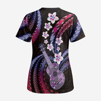 Hawaiian Ukulele Scrub Top Sweet Dream Fantastic Plumeria - Polynesian Pride
