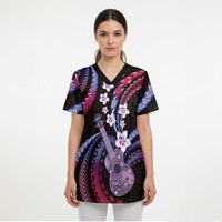 Hawaiian Ukulele Scrub Top Sweet Dream Fantastic Plumeria - Polynesian Pride