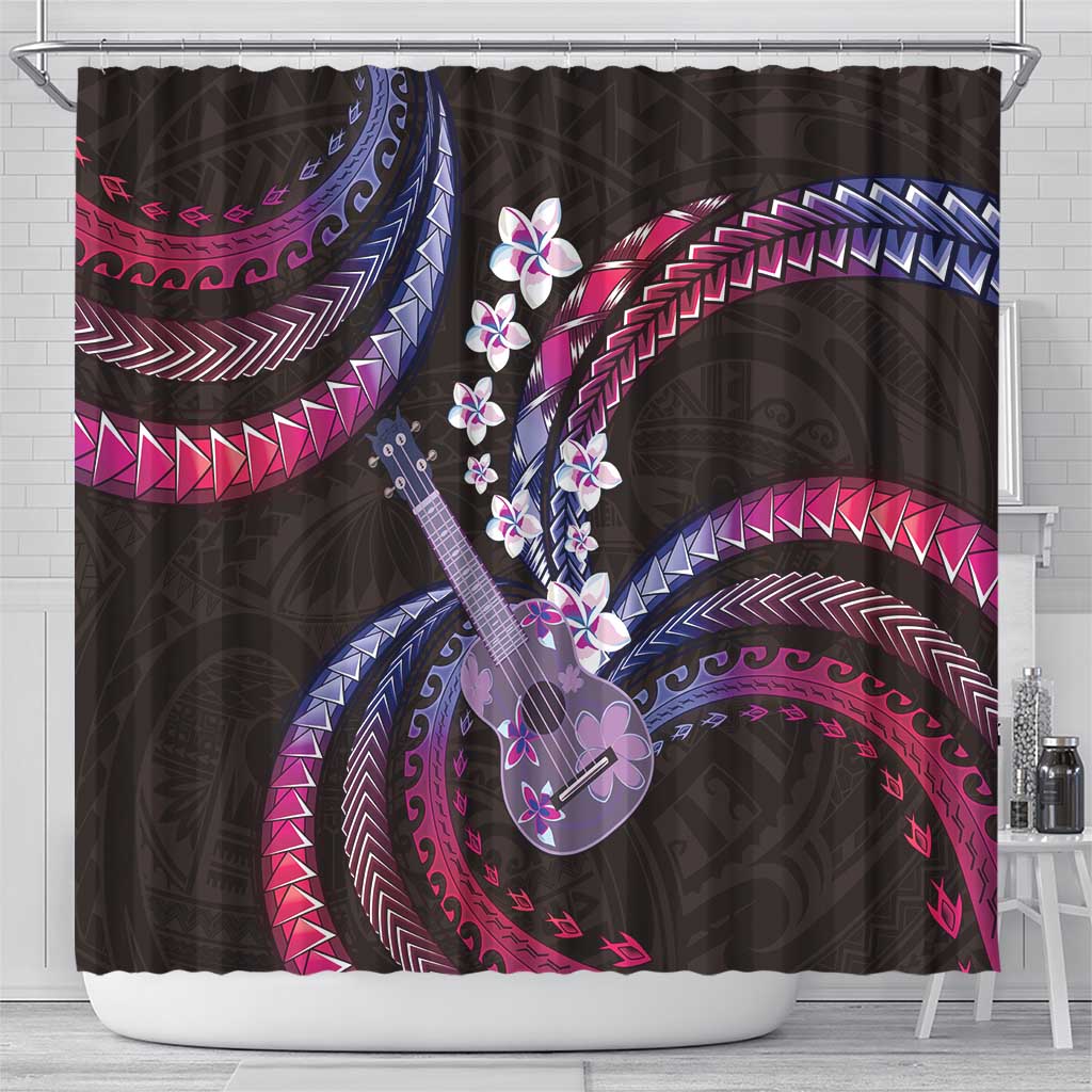 Hawaiian Ukulele Shower Curtain Sweet Dream Fantastic Plumeria