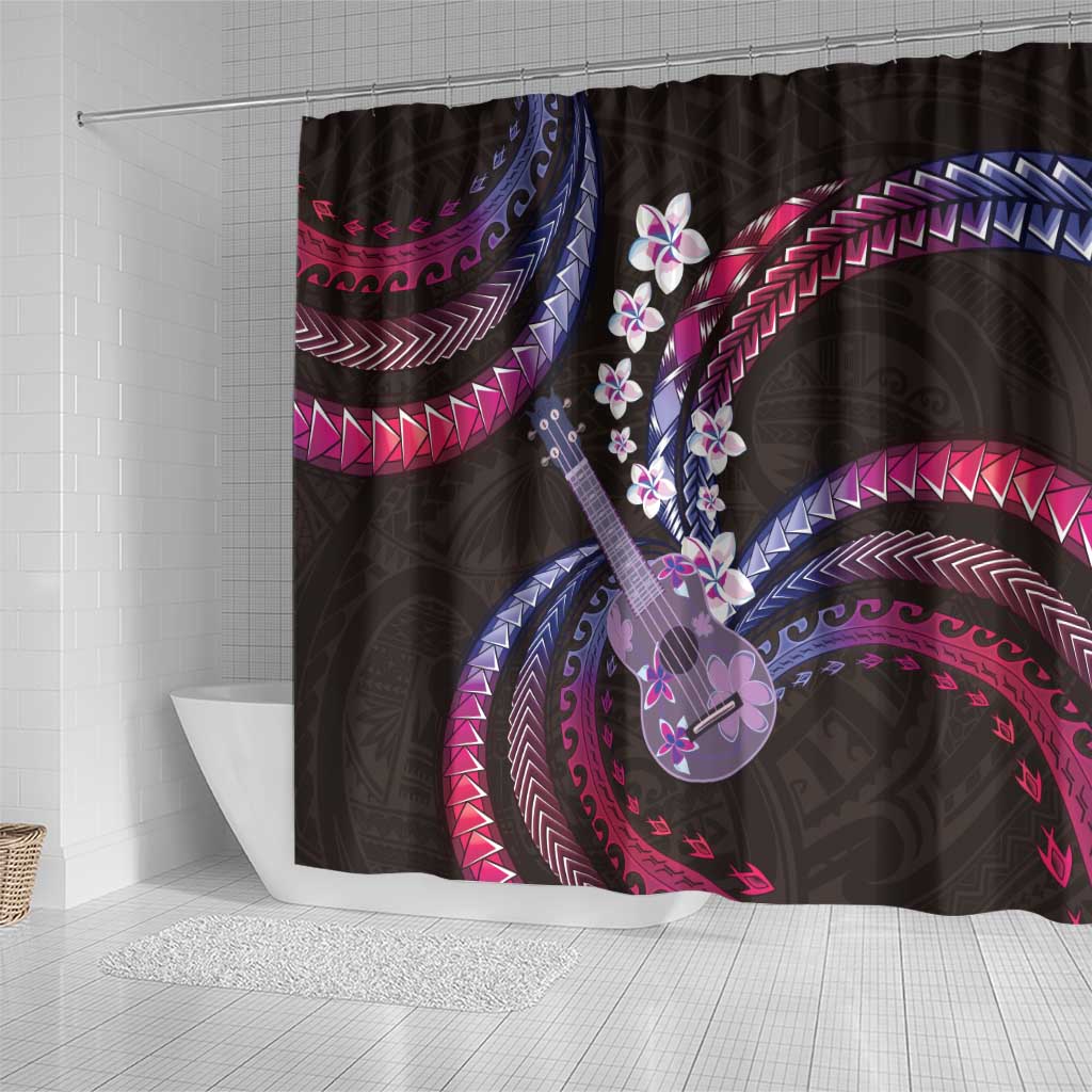 Hawaiian Ukulele Shower Curtain Sweet Dream Fantastic Plumeria