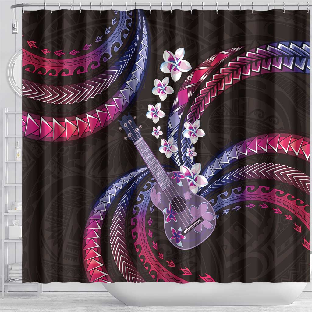 Hawaiian Ukulele Shower Curtain Sweet Dream Fantastic Plumeria