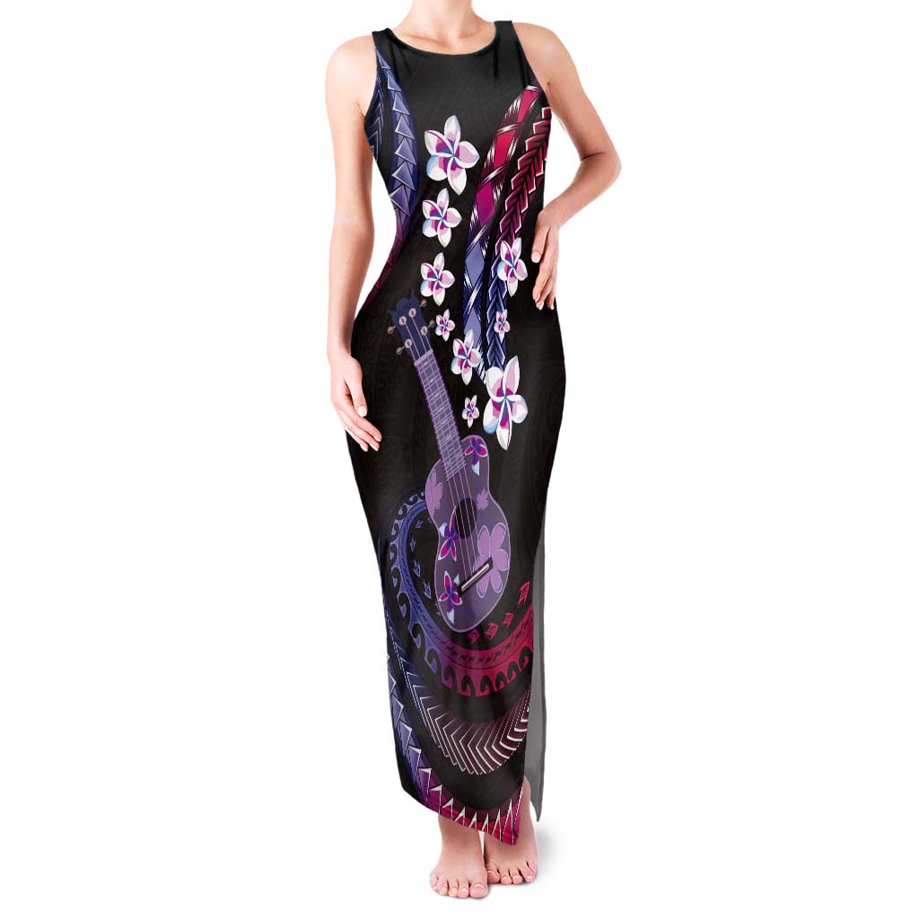 Hawaiian Ukulele Tank Maxi Dress Sweet Dream Fantastic Plumeria