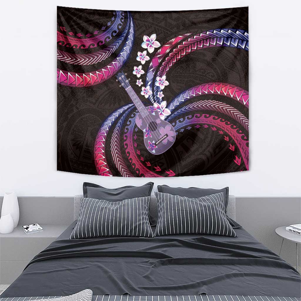 Hawaiian Ukulele Tapestry Sweet Dream Fantastic Plumeria