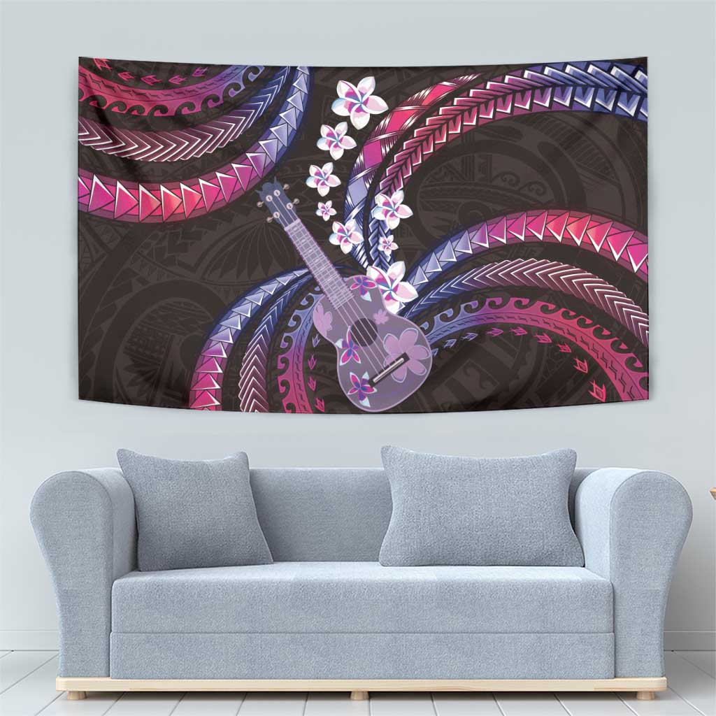Hawaiian Ukulele Tapestry Sweet Dream Fantastic Plumeria