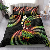 Hawaii Turtles Plumeria Bedding Set Reggae Polynesian Pattern